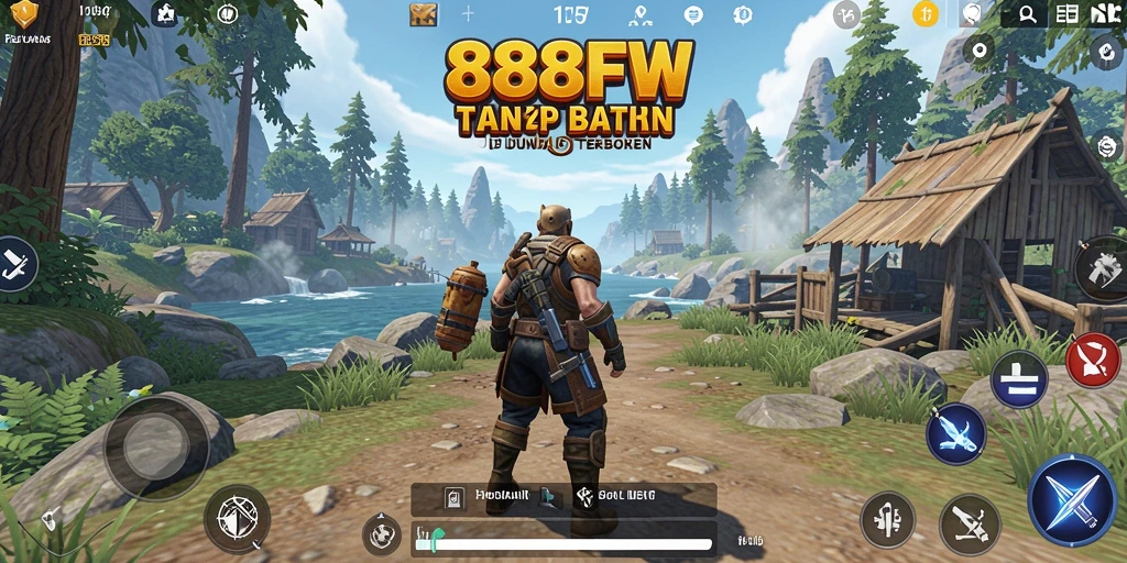 Screenshot gameplay 888FW menampilkan pemandangan luas dunia terbuka yang indah.