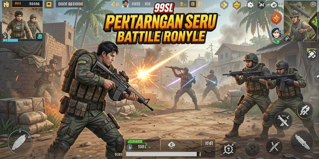 Gambaran gameplay seru dan strategi dalam 99SL Battle Royale.