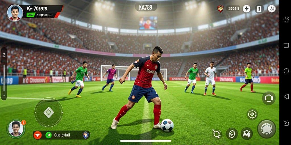 Screenshot KA789 menunjukkan pertandingan sepakbola yang mendebarkan dan aksi pemain.