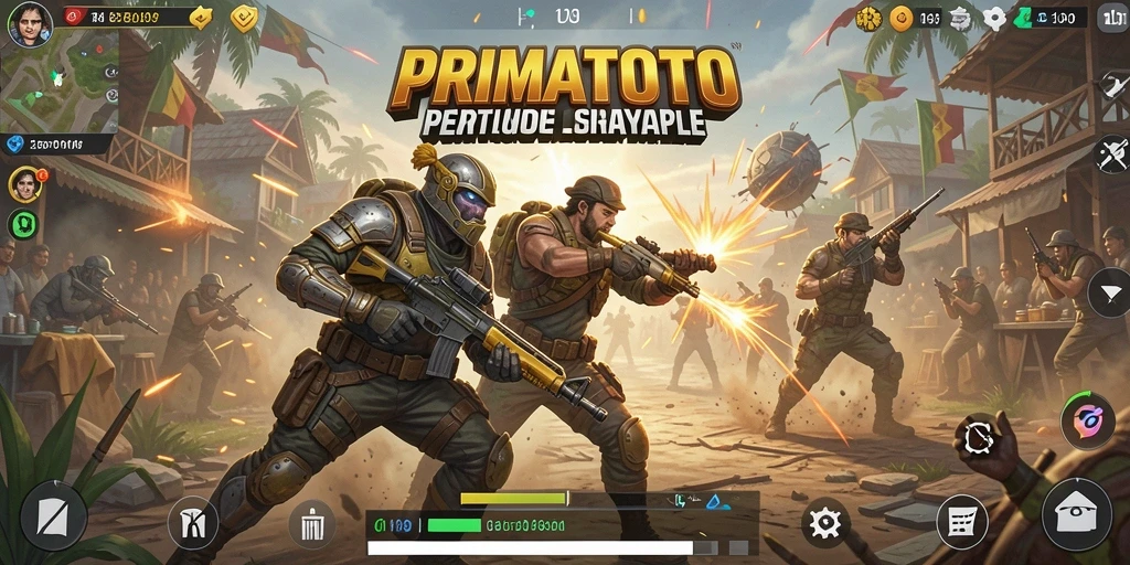 Tampilan gameplay PRIMATOTO yang seru dalam pertarungan Battle Royale.