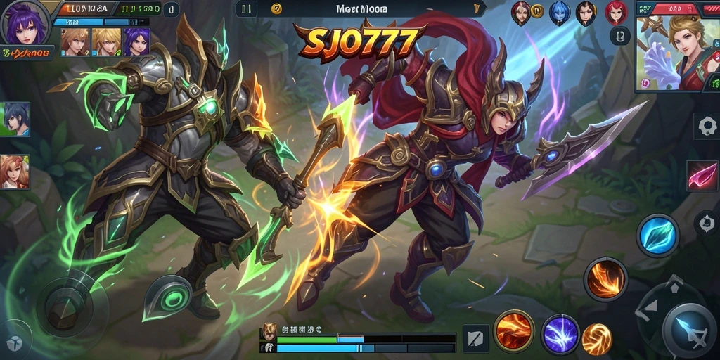 Tampilan gameplay SJO777 yang seru dalam pertarungan MOBA.